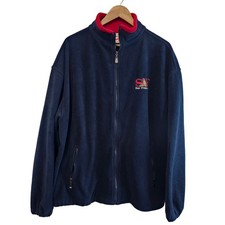 Vintage San Francisco Fleece Jacket Men 2X Blue Full Zip Retro Streetwear Skater