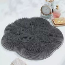 Soft Silicone Shower Foot Scrubber Mat Exfoliating Massage Brush Bathroom Tool