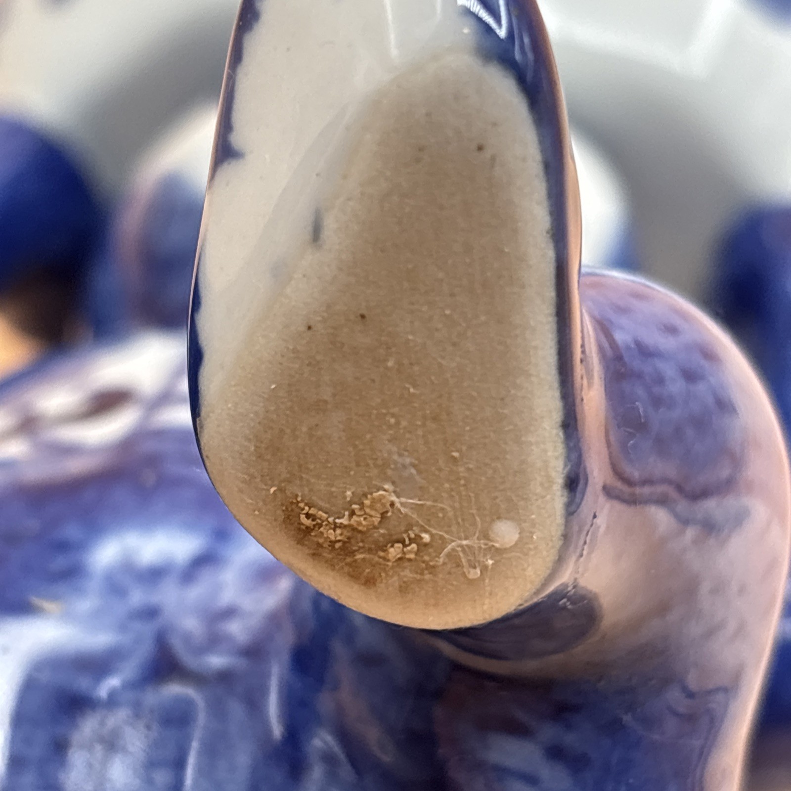 Vintage Chinoiserie Porcelain Monkey Blue White Holding Bowl Trinket Dish Soap