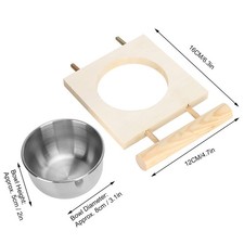 Feeding Bowl Stainless Steel Food Water Feeder Cage Accessory With Stand