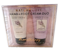 Nature Love Aromatherapy Hand Foot Cream Set Lavender Coconut Oil 4oz NEW