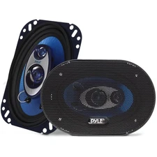 Pyle 4'' x 6'' Three Way Sound Speaker System - Pro Mid Range Triaxial Loud...