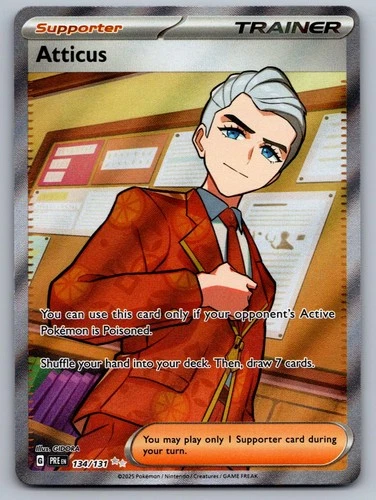 Atticus 134/131 Holo Ultra Rare Prismatic Evolutions Pokemon Holo Near Mint