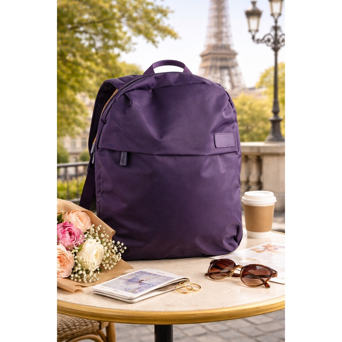 Lipault Paris Plume Purple Nylon Backpack Large Lightweight Travel Bag Lipault Paris Plume Purple Nylon Backpack Large Lightweight  main image 2
