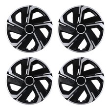 17 Inch Universal Wheel Covers Hubcaps Snap On Set Of 4 Silver Black Pp