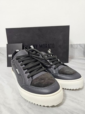 Antony Morato Sneaker Herren UK7 Schwarz Leder Wildleder Italienisch