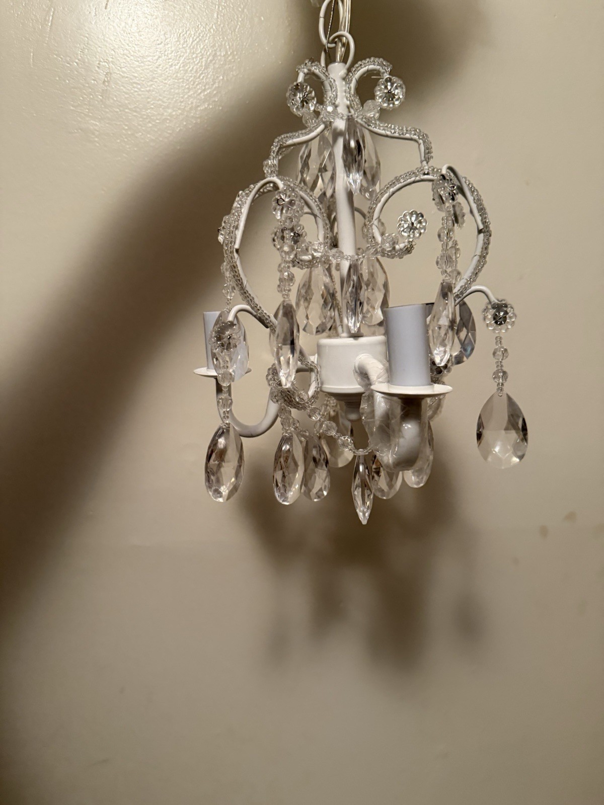 Crystal Mini Chandelier Pendant Light with Hanging Crystals