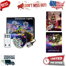 300 LED Outdoor Christmas String Lights, 115ft, 8 Modes, Multicolor