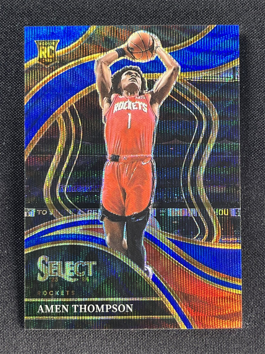 2023-24 Panini Select Amen Thompson #274 Courtside Blue Wave Prizm Rookie RC /75