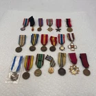 Lot of 19 Vintage Foreign Military Medals Miniatures Europe Poland France WWII