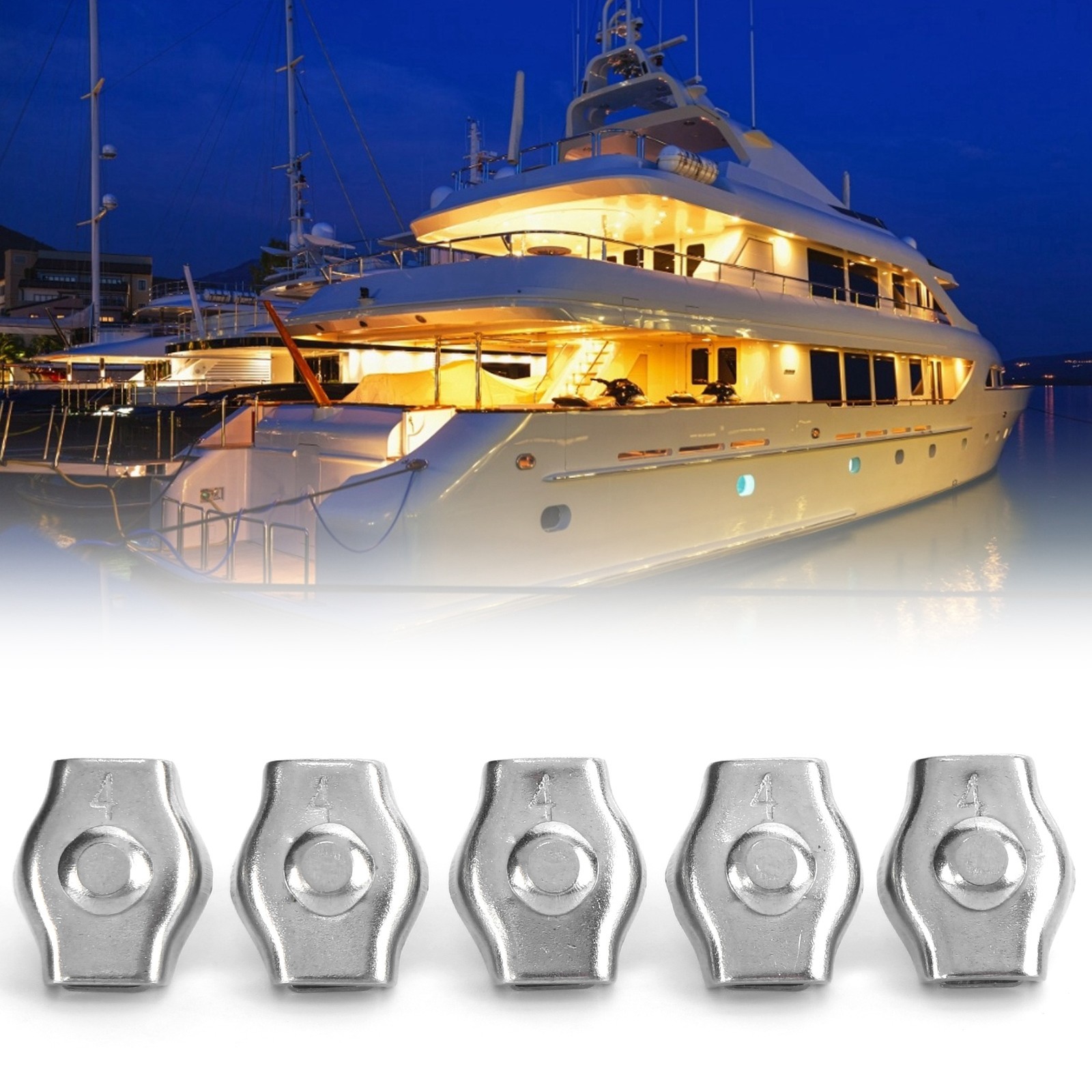 5PCS Stainless Steel Rope Clamp For Hoisting Machinery Recommended For