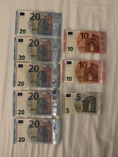 125 left over Euros holiday travel money leftover € Euro notes banknotes
