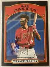 2021 Topps Heritage Minors #ROA-WB Werner Blakely Black Border 14/50 Angels