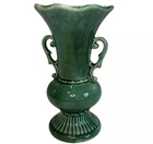 Vintage McCoy Style Pottery Double Handled Green Vase Urn