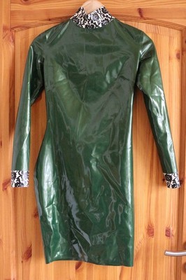 Latex Minikleid, Westward Bound ''Bordelle-L'Amour Eve'', grün-metallic, Größe S