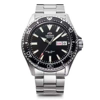 Orient Automatic Mechanical Men's Diver Watch Waterproof Black Dial Wristwatch