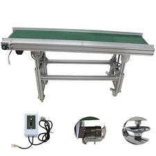 TECHTONGDA PVC Inclined Conveyor Belt 0.16HP Aluminum Conveyor 70.8x11.8inch