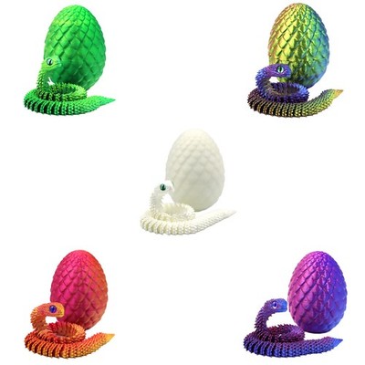 2Pcs 3D Printed Snake and Snake Eggs Kids Toy Animals Simulated Animal Models