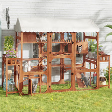 Catio Outdoor Cat Enclosure Weatherproof Large Cat House Playpen w/2 Plant Stand