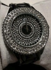Victoria Wieck Beverly Hills Black Crystal Pavé Watch Elegant Timepiece