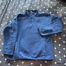 Gap Blue Fleece 1/4 Zip Pullover Sweatshirt Boy  s Mock Neck Pockets Long Sleeve