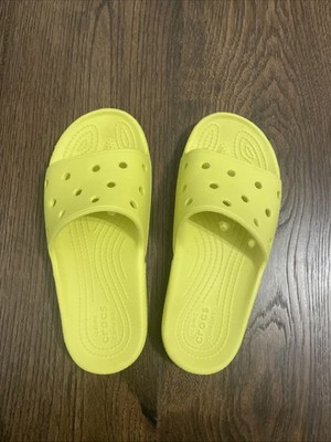Authentic Classic Croc Slides Neon Yellow Women's Size 6, Men's Size 4 Slip-on