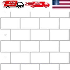 Transform Your Space with 10-Pack Peel and Stick Subway Tile Panels - 3D Look