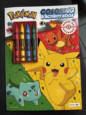 Pokemon Coloring  Activity Book with 30 Stickers and Crayons New