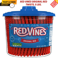 RED VINES Twists Original Red Licorice Bulk Candy Jar 5 lbs.