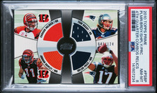 2010 Topps Prime Carson Palmer J. Shipley Tom Brady T. Price Jersey /124 PSA 8