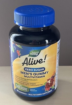 Nature's Way Alive! Zero Sugar Men's Gummy Multivitamin 50 Gummy Expires 2/2026