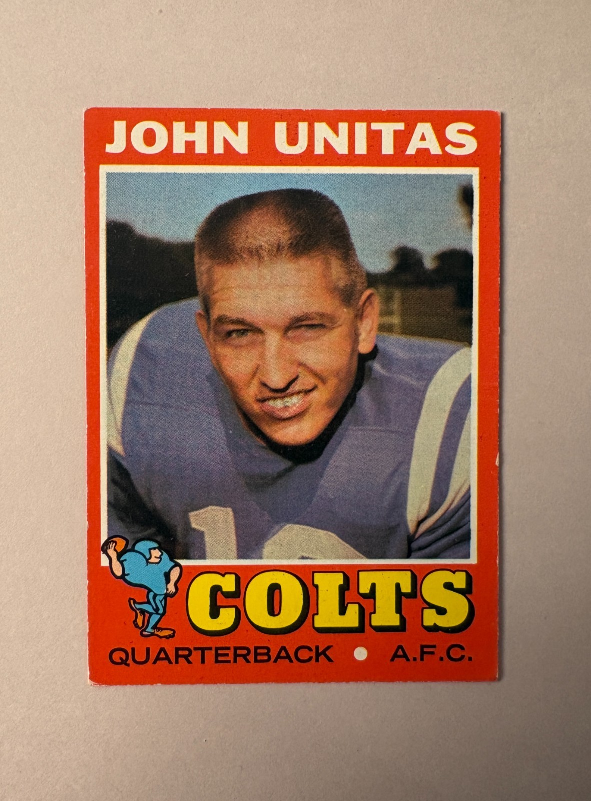 1971 Topps Johnny Unitas #1 Baltimore Colts HOF Vintage Football Card