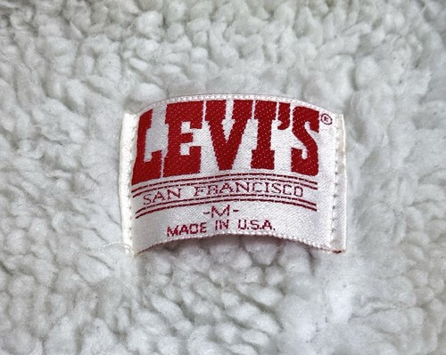 Vintage 90s Levis Sherpa Lined Trucker Jean Denim Jacket USA Made Men’s Size M - Picture 3 of 9