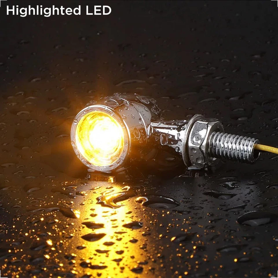 Frecce LED Moto Omologate, 12V 4 Pezzi Cromato E24 Universale Mini Indicatori Di - Immagine 4 di 4