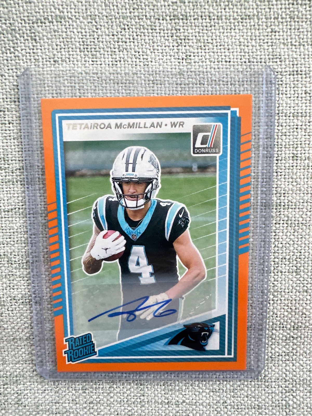 2025 Panini Donruss - Rated Rookie Tetairoa McMillan #314 Orange Autographs (AU,