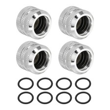 4Pcs G1/4" to 10 ID 14mm OD Hard Tubing Compression Fitting, Silver