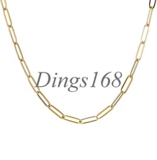 Yellow 18K Gold Filled Forever Paper Clip Chain Necklace 16"/18"/20"/22"/24 inch