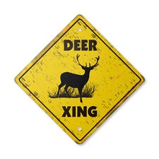Deer Vintage Crossing Sign Zone Xing 14" new buck doe hunter hunting caution gag