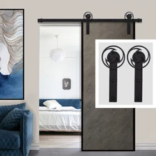 Barn Door Hardware Kit Sliding Track for Wood Door, Style 2, Heavy Duty, No Door