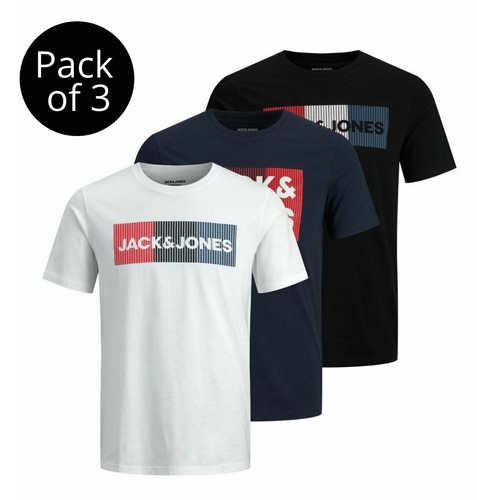 3 Pack Mens Jack Jones T-Shirt 100 