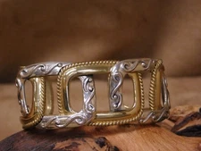 Carolyn Pollack Sterling Silver and Brass Cuff Bracelet