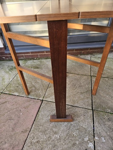Vintage 1970s Drop Leaf Table Folding Table Mod Century - Picture 10 of 22