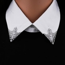 Men's Vintage Triangle Shirt Collar Pin, Collar Tips, Studs Metal Brooch Jewelry