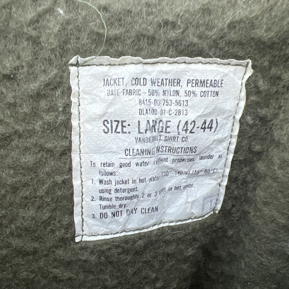 Vintage Military Cold Weather Permeable A2 Deck Jacket Coat Green