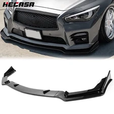 Front Bumper Lip Spoiler Splitter For Infiniti Q50 Sport 2014-2017 Carbon Fiber