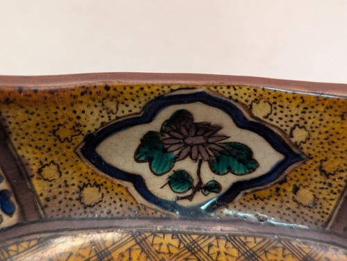 Antique Japanese Yoshidaya Ko-Kutani Ceramic Bowl Kiri & Kiku Flowers Japan - Picture 8 of 23