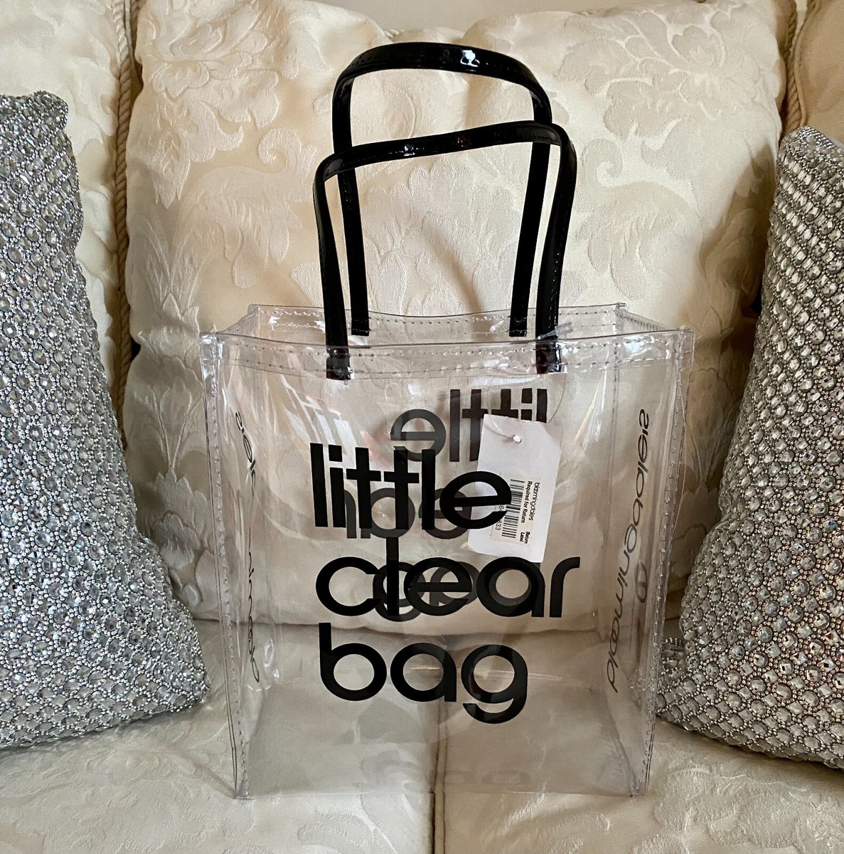 Lot of 2 Bloomingdale's Little Clear Bag Plastic Tote Lunch