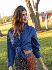 Vintage Jean Blue Denim Shirt 100 Cotton Coastal Cowgirl Large