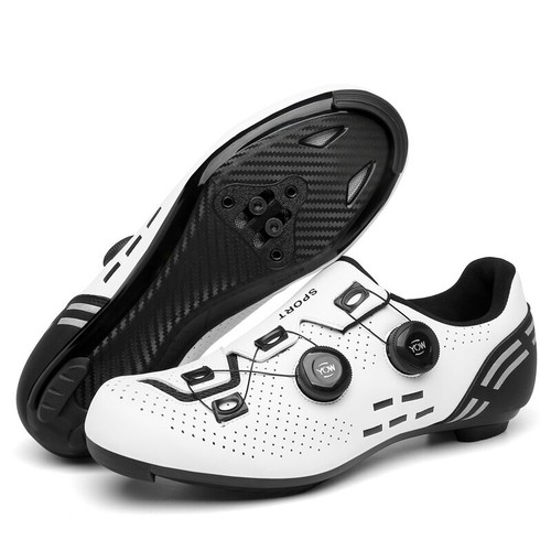 MTB Cycling Shoes Men Self-Locking Cleats Road Bike Speed Sneakers SPD Boots Red - Picture 10 of 42