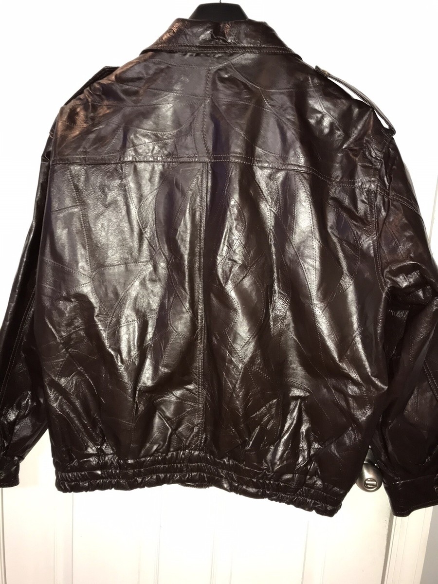 brown leather jacket . Napoline leather outfitters. Genuine